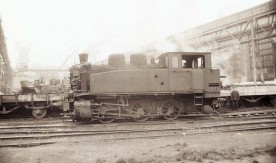 Parowóz TKh Ferrum na terenie huty Kościuszko w Chorzowie, 1982....